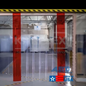 cortina industrial pvc rojo