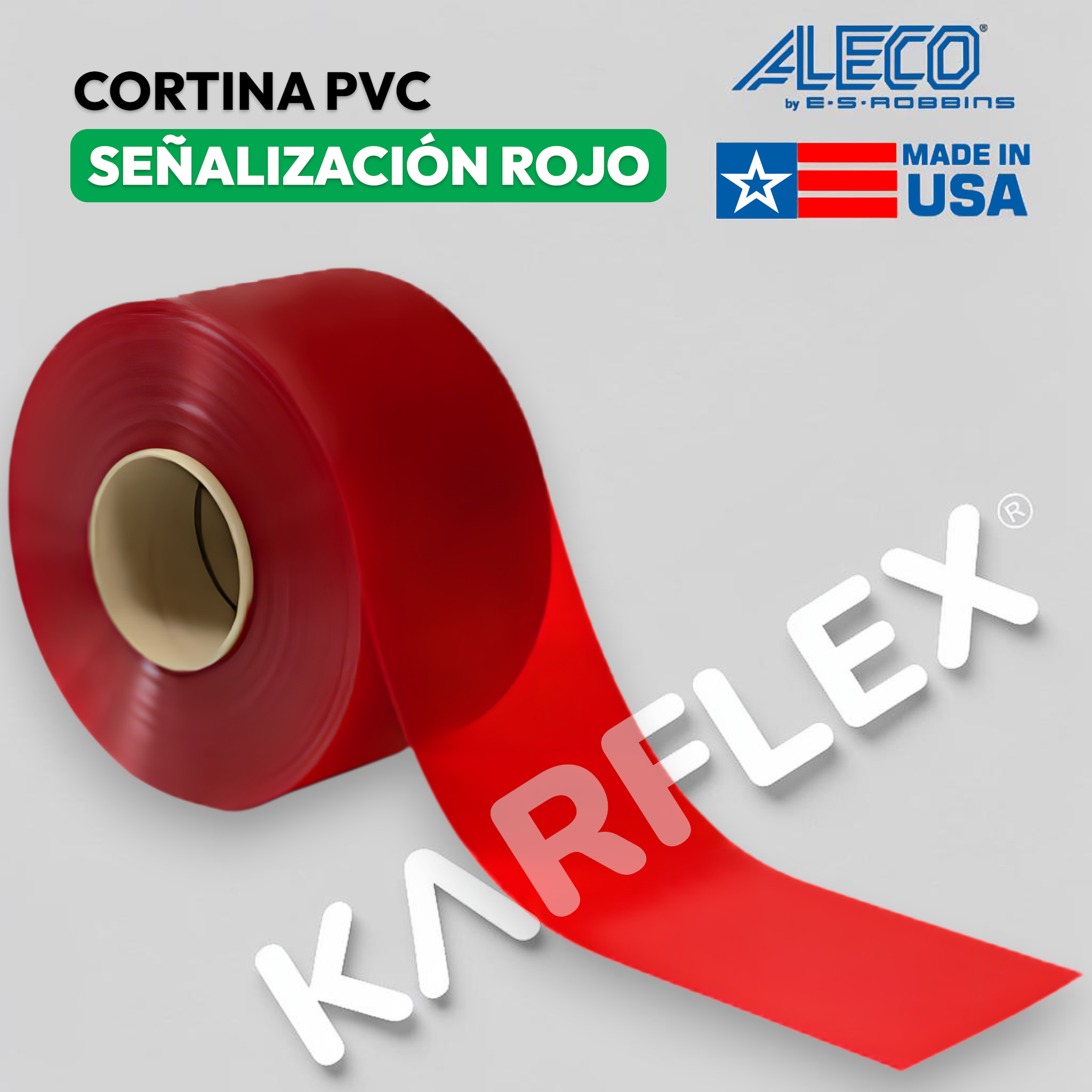 cortina industrial pvc rojo