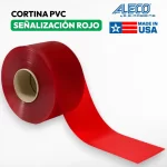 cortina pvc rojo para señalización